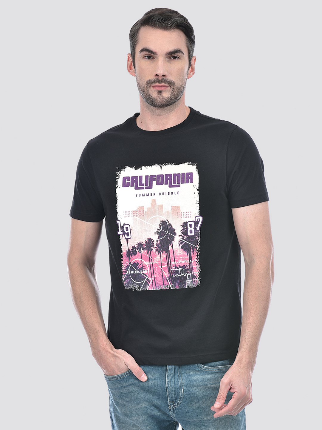 Numero Uno Men Graphic Print Black T-Shirt